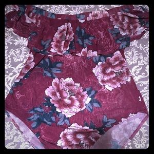 Flower pattern plus size body suit.